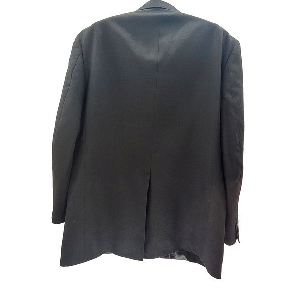 Men's Stafford Center Vent 2 Button Black Wool Vintage‎ Blazer Jacket - Picture 3 of 13